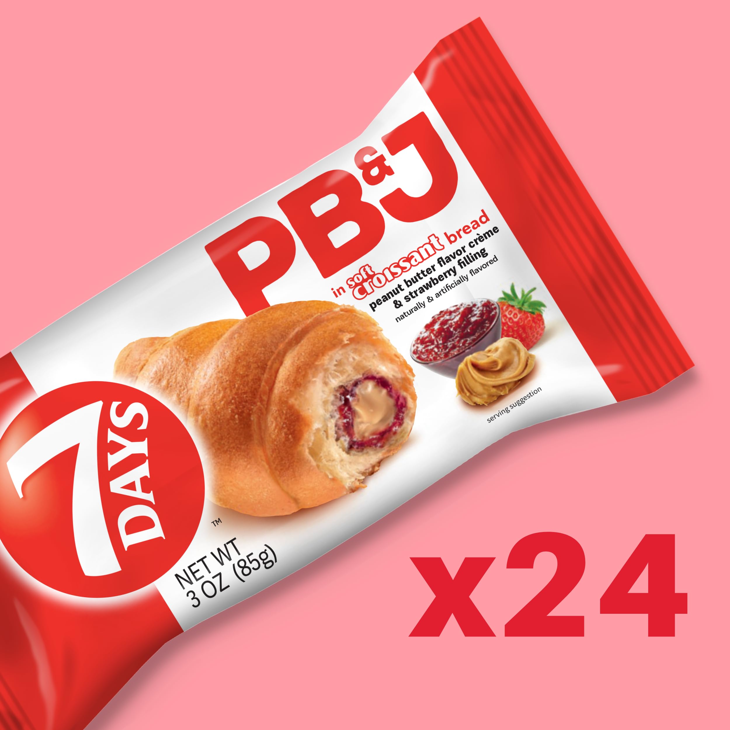 Amazon.com: 7Days PB&J Croissant, Peanut Butter and Strawberry