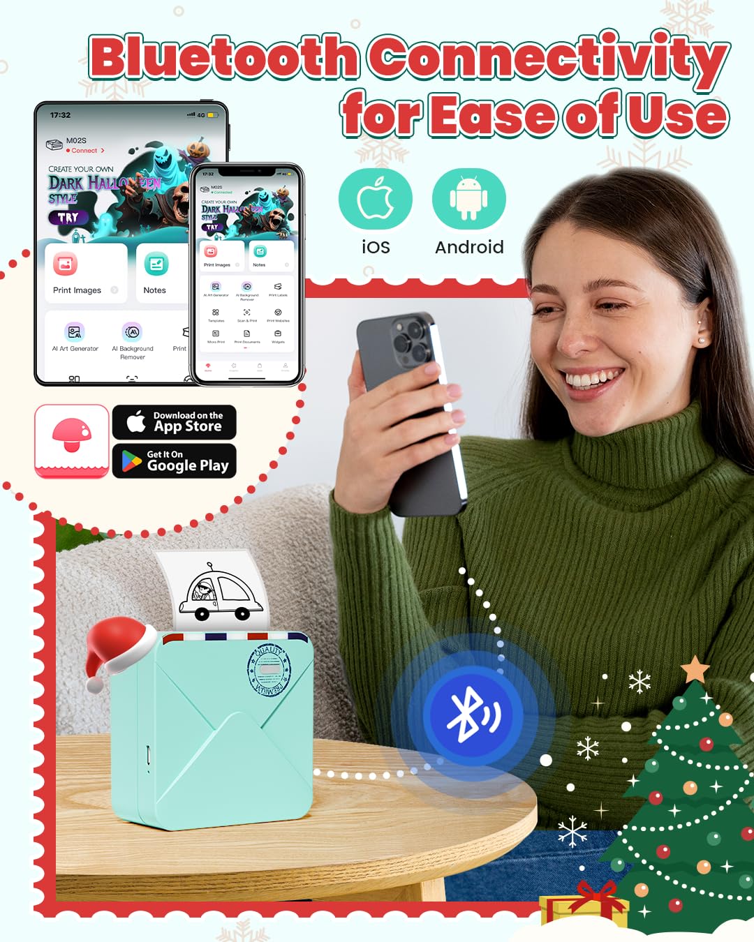 Phomemo M02S Zestaw przenośnych drukarek - bezprzewodowa Bluetooth