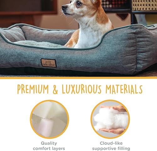 Miniatura 4 de Cama pequeña para perros de 26 pulgadas, sofá lavable de felpa para perros y gatos pequeños, cama rectangular suave para cachorros con base