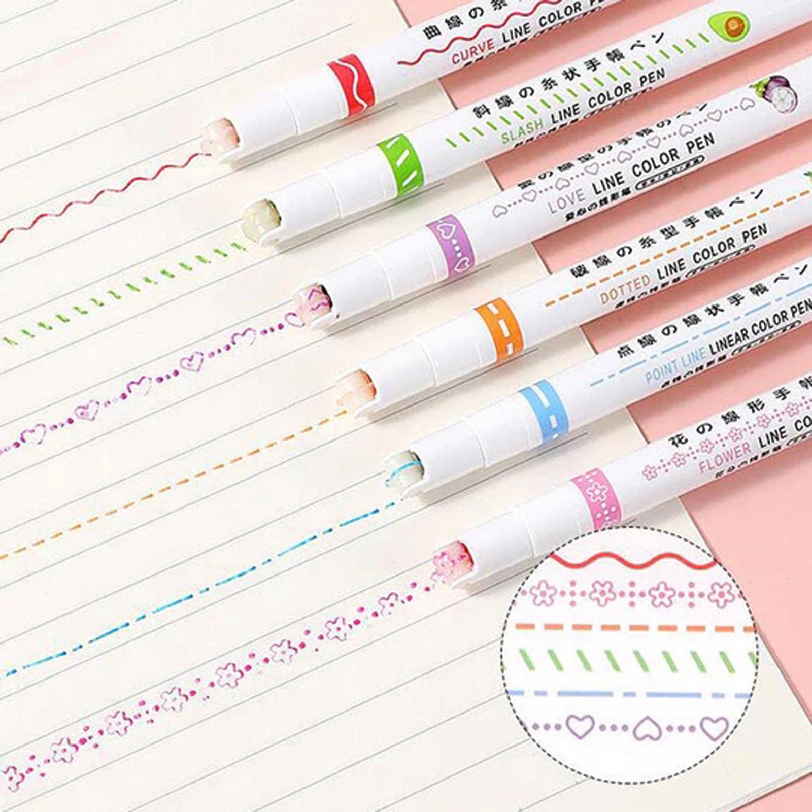 Amazon.co.jp: スタンプローラーペン 3本セット 蛍光ペンセット 速乾 