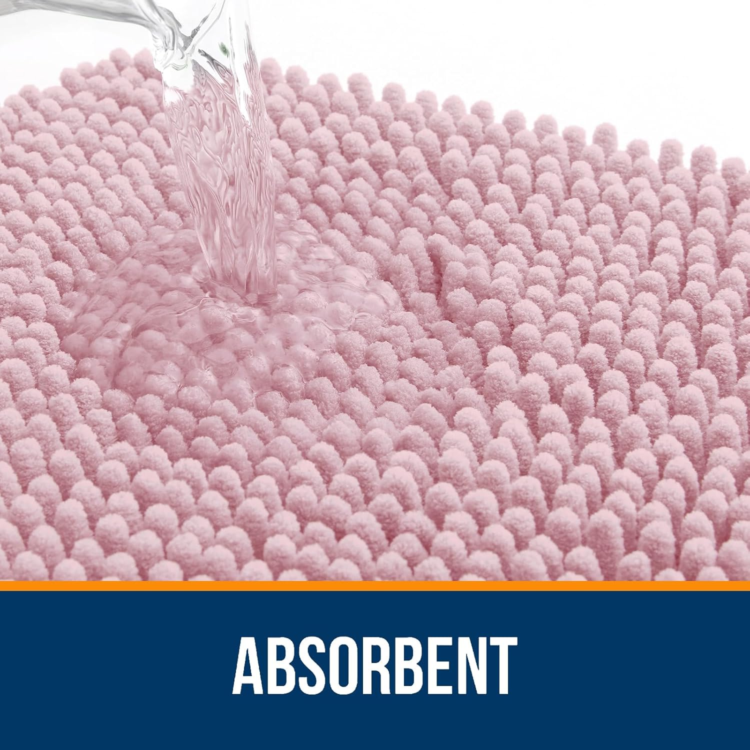 OLANLY Bathroom Rugs 30x20, Extra Soft Absorbent Chenille Bath Rugs, Rubber Backing Quick Dry, Machine Washable Bath Mats for Bathroom Floor, Tub and Shower, Home Decor Accessories, Dusty Rose - Image 4