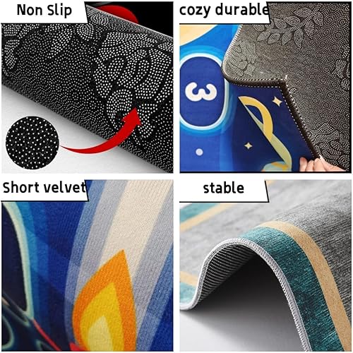 Miniatura 5 de Alfombras de oso para cabaña, 2 x 6 pies, alfombra de oso negro en bosque de abedules, alfombra absorbente para mascotas, alfombra de entrada de