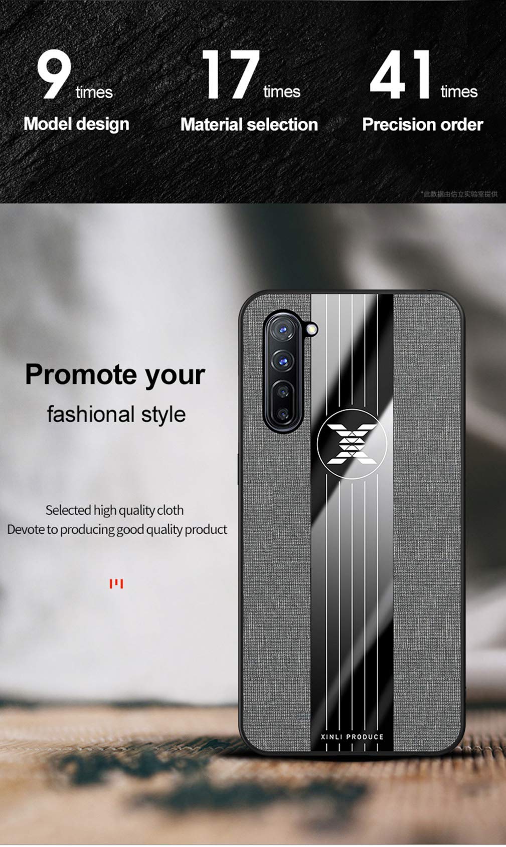 HAOYE Cover OPPO Find X2 Lite: Custodia Protettiva 360° In Tessuto Jeans E Silicone TPU – Antiscivolo E Morbida (Marrone) - 4