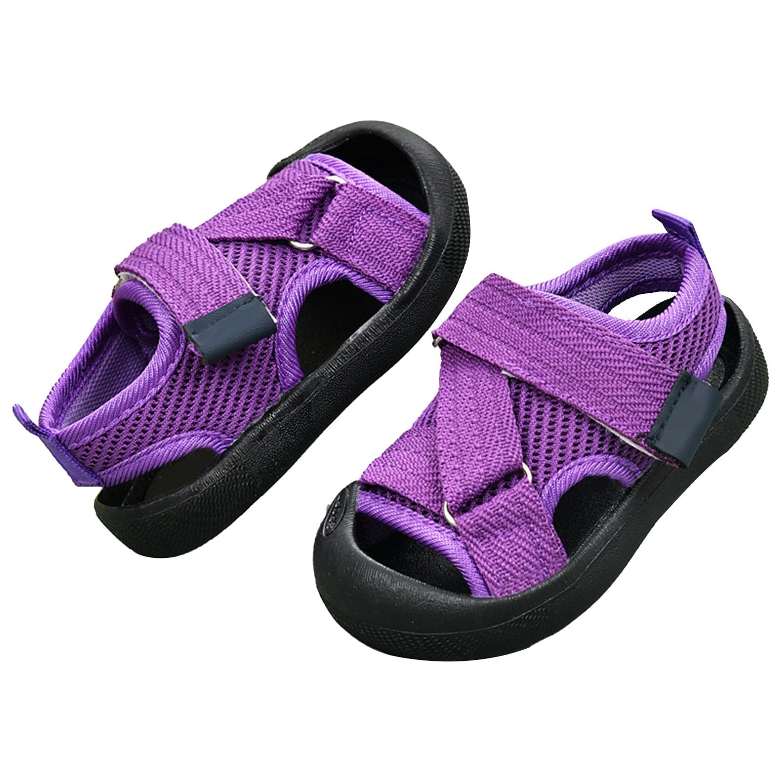 Baby Sandals For Boys And Girls Newborn Spring And Autumn Sports Shoes Cute Breathable Net Design Girls Strap Sandals (Purple, 5 Infant)