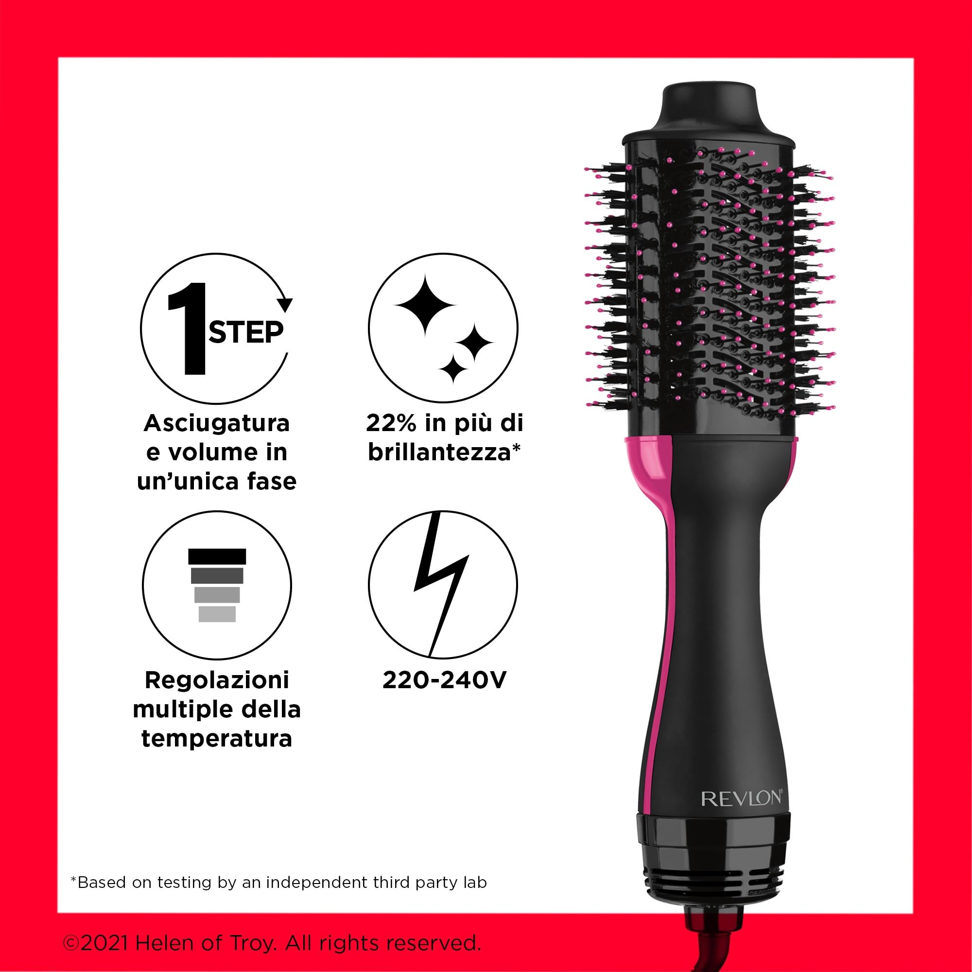 Revlon One- Step Asciugacapelli volumizzante, Tecnologia Ionica e Ceramica, Capelli medi e lunghi, Nero