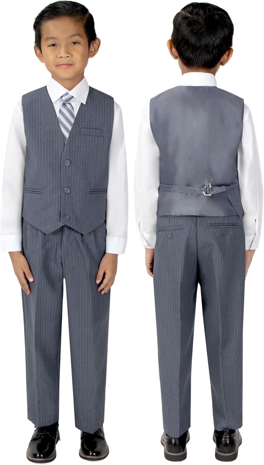 Spring Notion Big Boys' Pinstripe Suit Set Black