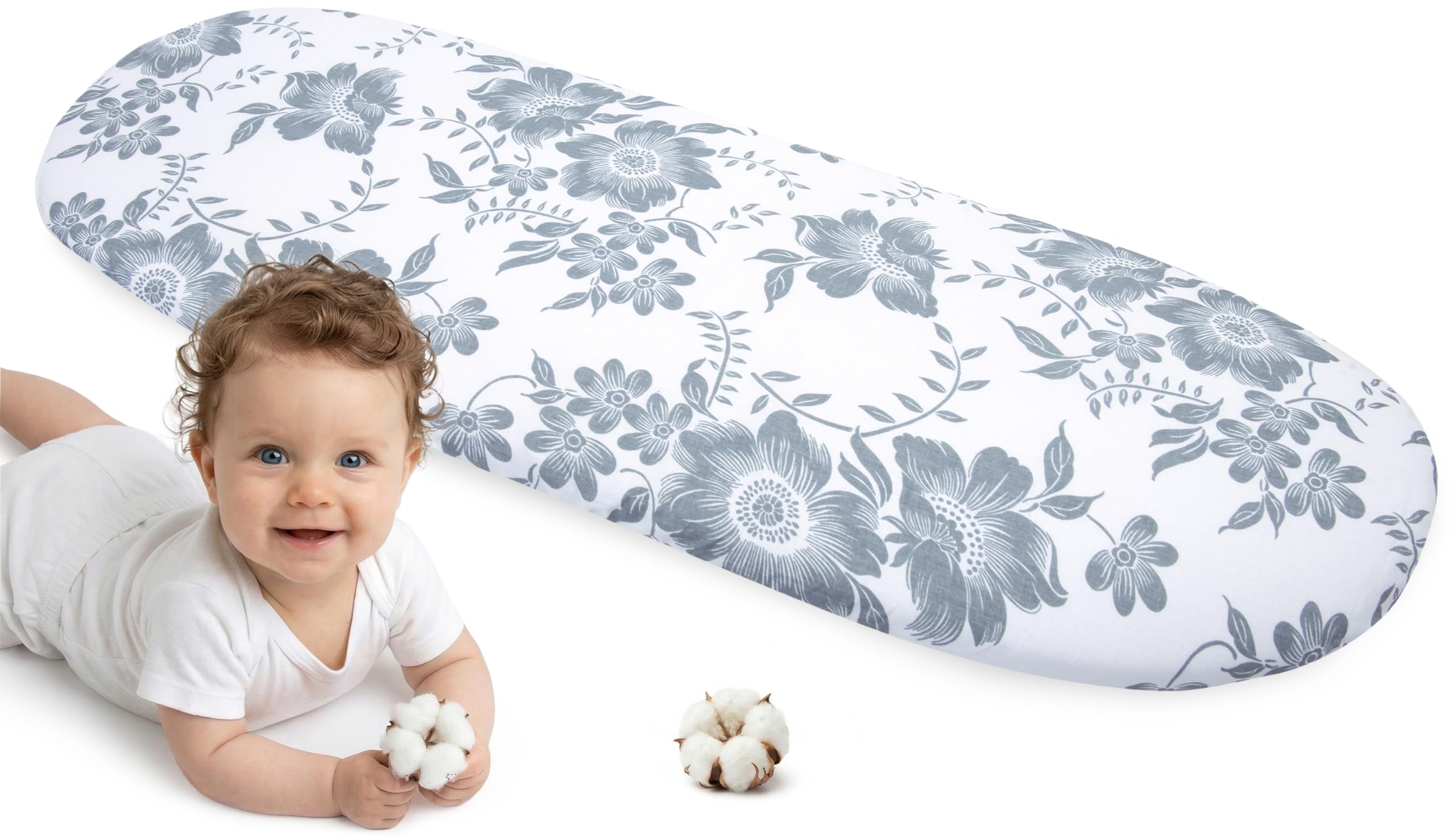 Medi Partners Fitted Sheet Pram 86 x 40 cm 100% Cotton Mattress Protector Baby โ image 1