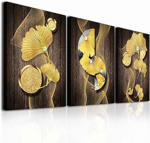 Lienzo decorativo de pared para sala de estar, familia, cocina, decoración de pared moderna de flores amarillas doradas, pintura abstracta de