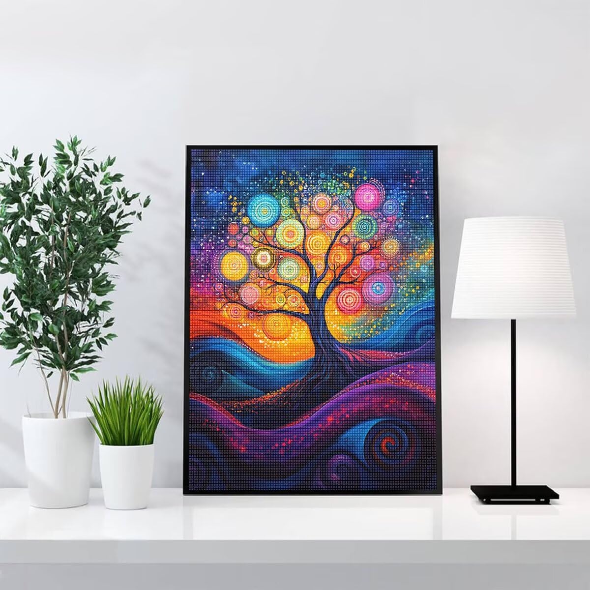 Diamond Painting Kit Completo, Diamond Painting Astratto, 5D Quadrato Pittura Diamante Kit Manualidades Adultos DIY Diamantini Crystal Art Disegni Ricamo Punto Croce Artigianale,80x100cm Albero j0-957