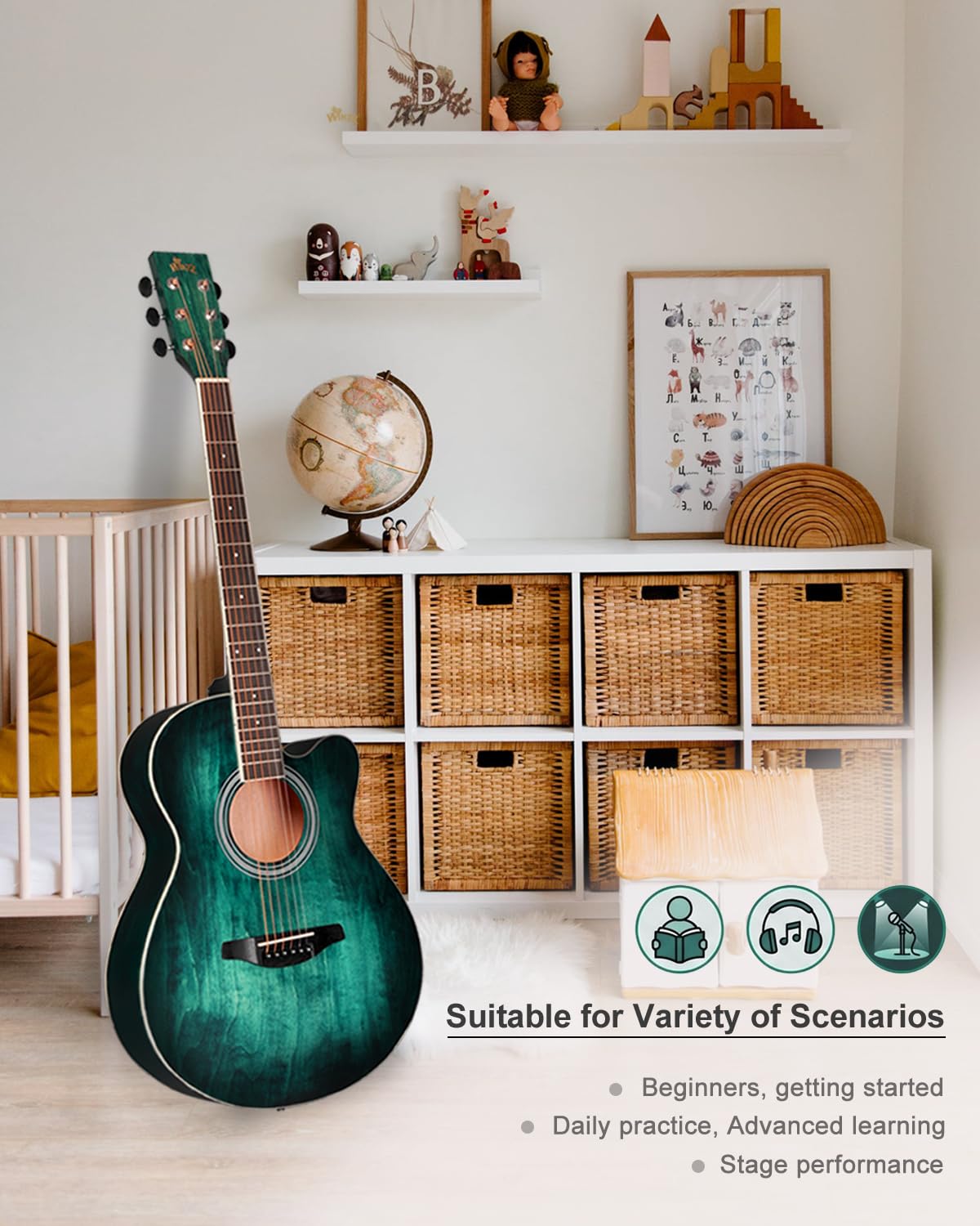 【美品】winzz guitar アコースティックギター Amazon.co.jp: Winzz 40インチアコースティックスチール弦ギター初心者