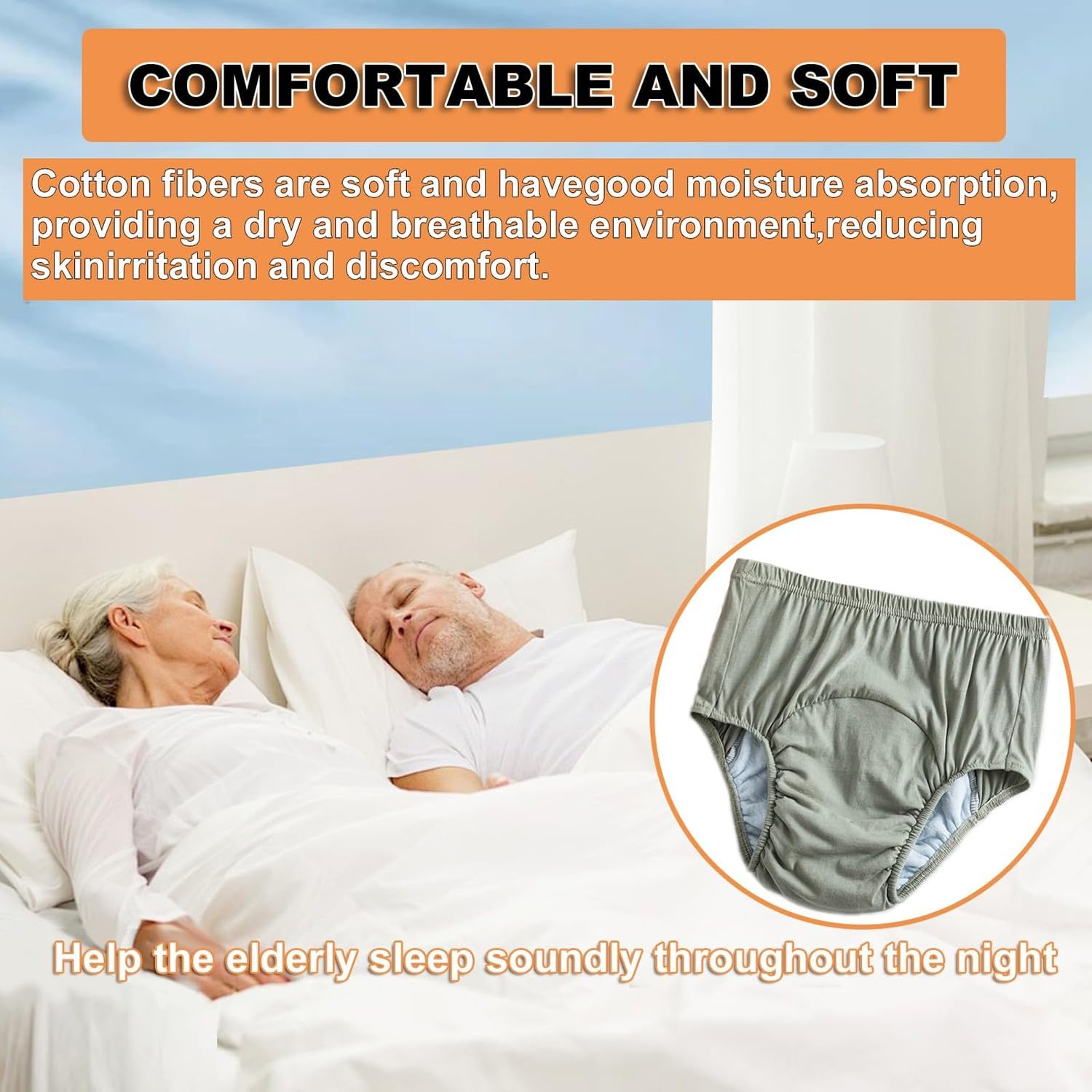 FUELIX Pañales para Ancianos Pantalón Orinal para Adultos Pañal para Incontinencia De Ancianos Pañal De Tela Impermeable Bragas Prueba De Fugas Reutilizable para Personas Mayores XXL