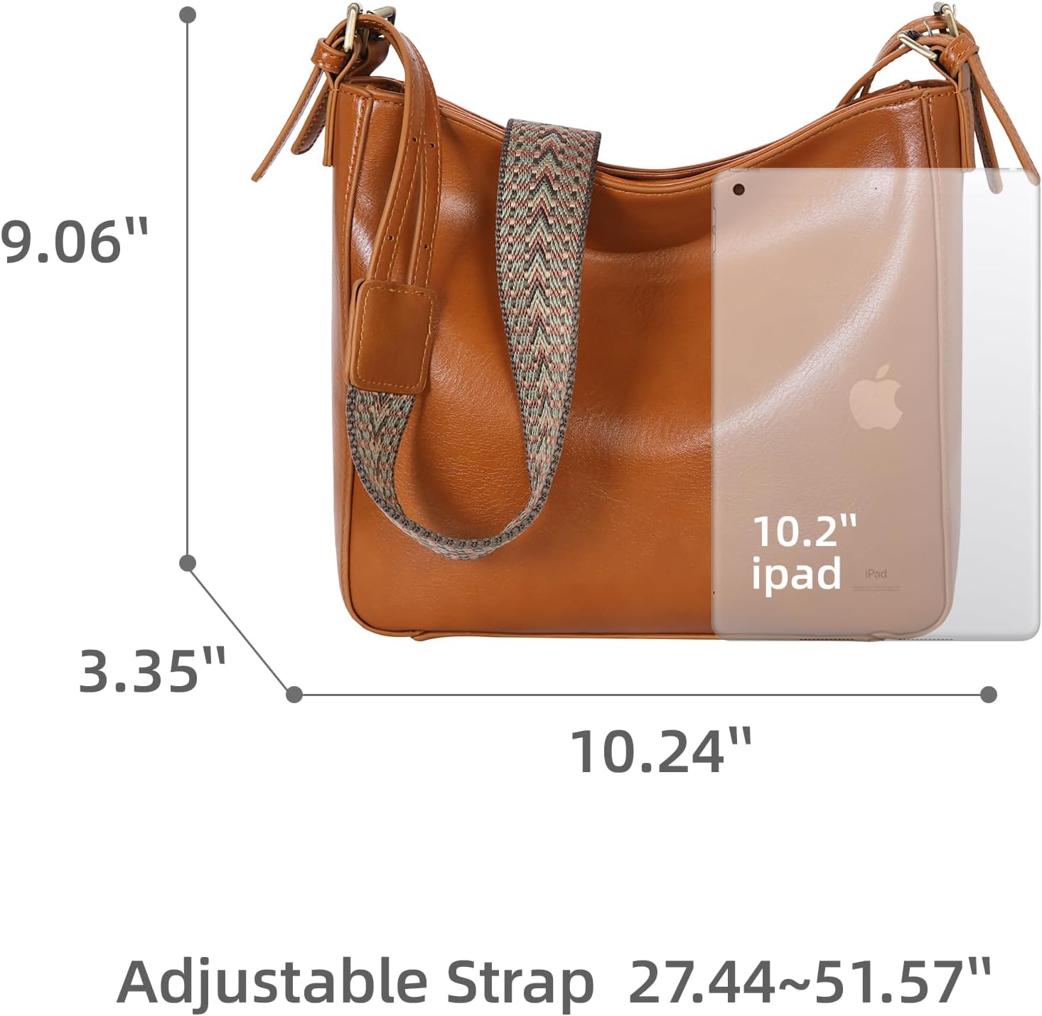 Iswee Leather Purses for Women Designer Crossbody Bags Zippered Multi-Pocket Shoulder Handbags with Adjustable Wide Strap - Image 5