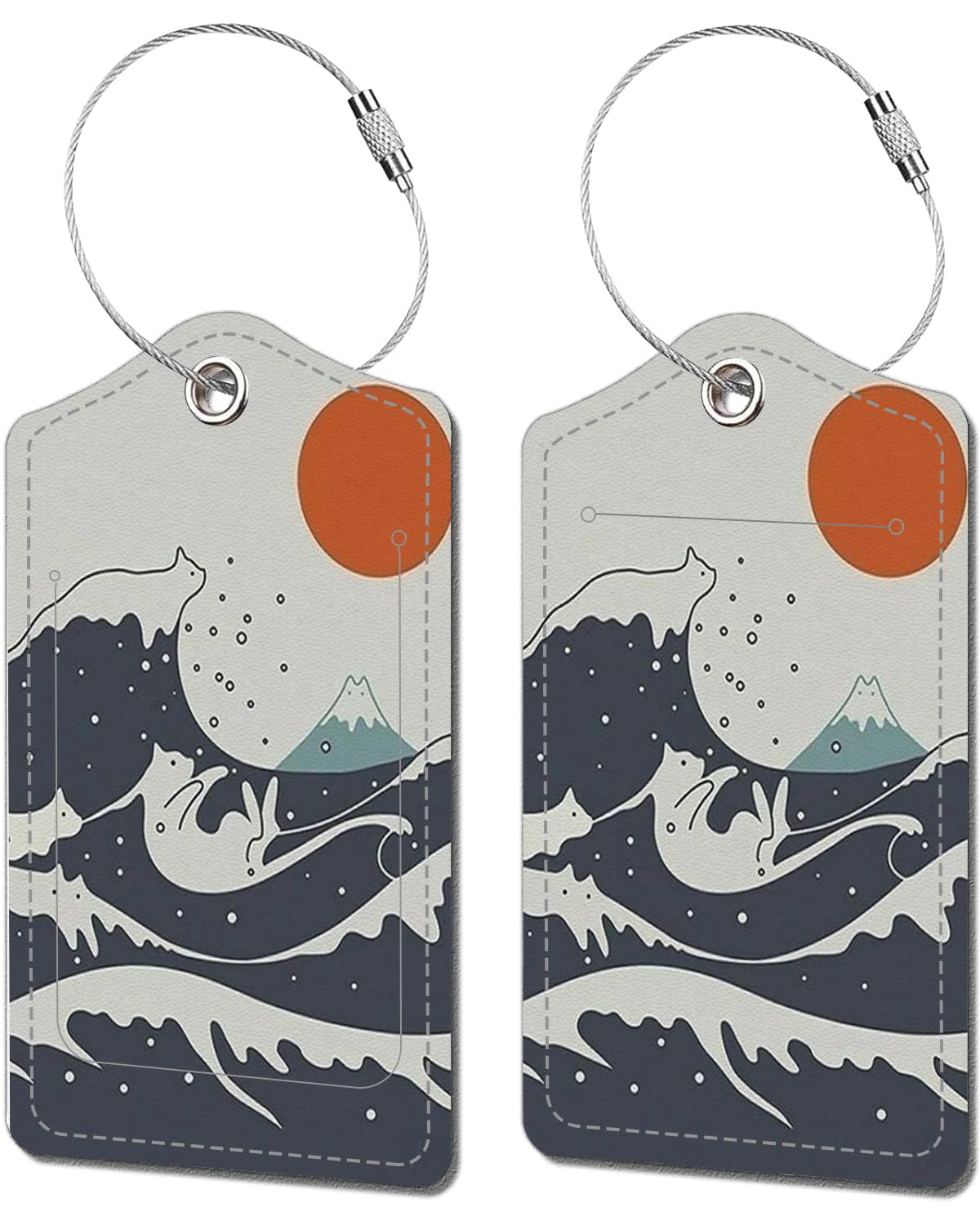 Luggage Tags for Suitcase, 2 Pack Suitcase Tags with 4 Stainless Steel Loop and Identifiers Privacy Cover ID Label for Women Men Travel Gifts (Funny