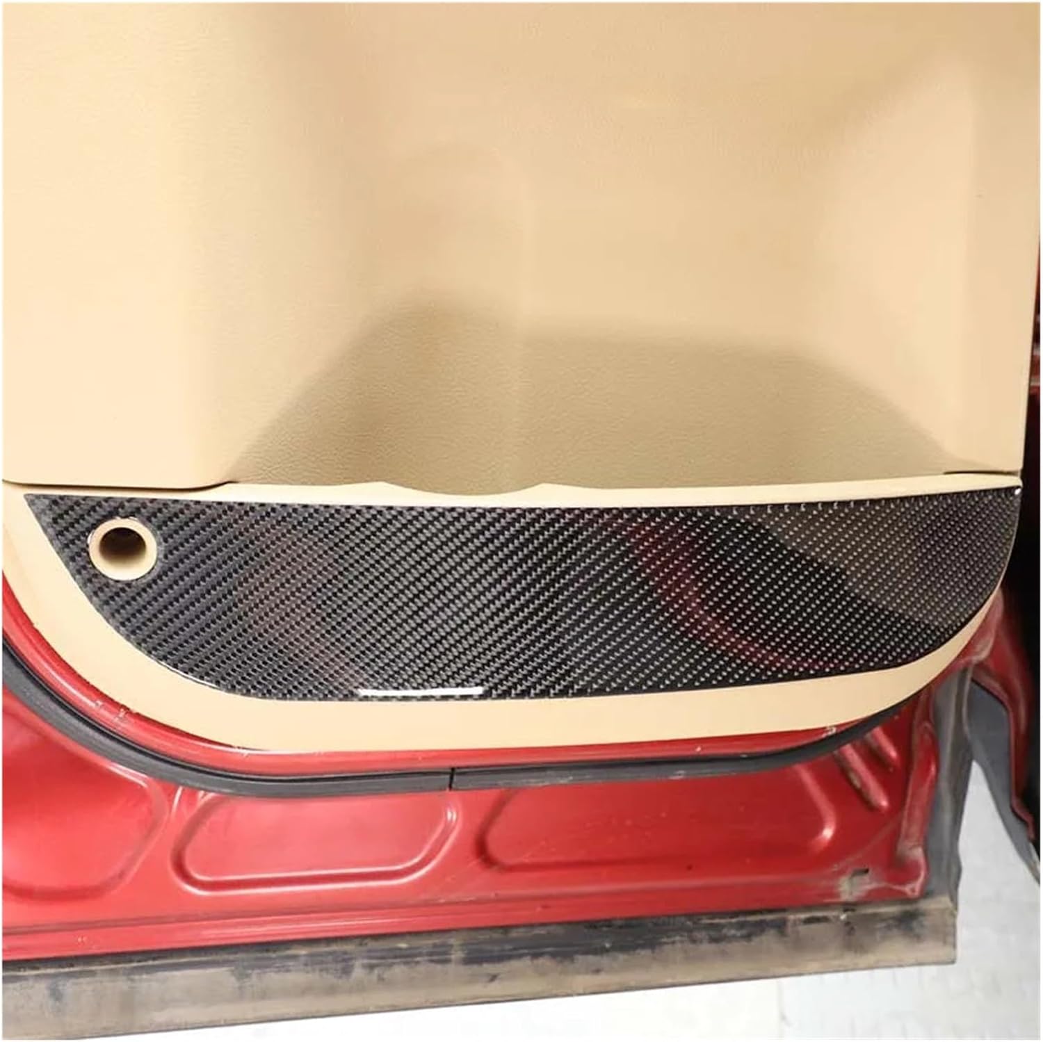 Compatible With Land Rover Freelander 2 2007-12 Soft Carbon Fiber Car Front Rear Door Kick Panel Trim Sticker Interior Car Accessories(Rear)