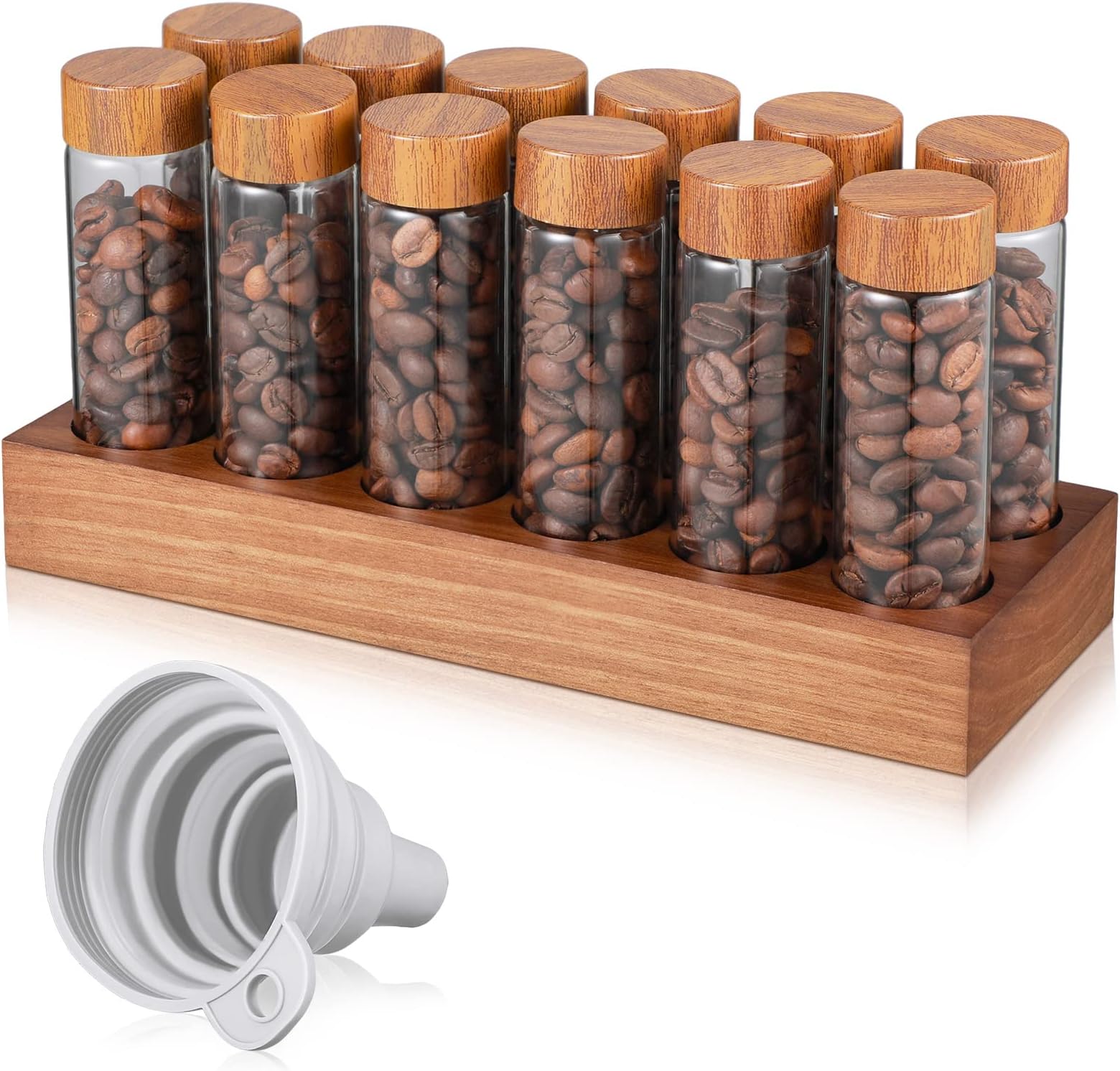 Normcore 6 Tubes Coffee Bean Cellars with Stand & Hopper