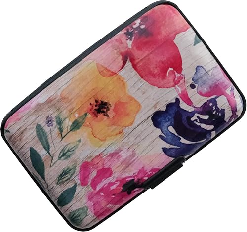 Bohong - Tarjetero de aluminio con bloqueo RFID para hombres y mujeres elegante cartera de viaje con 7 ranuras la mejor protección contra escaneos