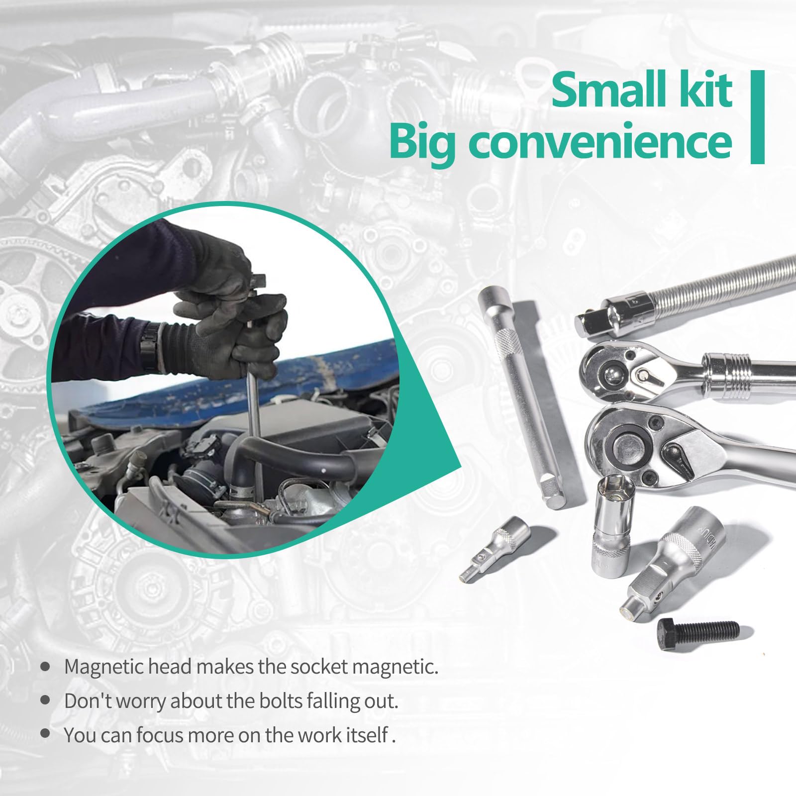 Snapklik.com : Pronese 3 Pcs Magnetic Socket Adapters 1/4