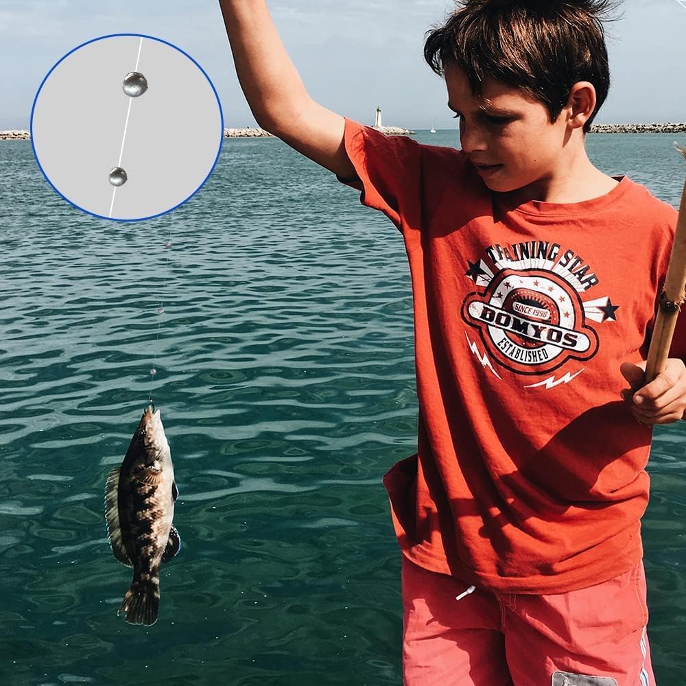 Plomo de Pesca Apertura Disparo Dividido 200 Pesos Kit Plomada 5 Tamaños 0.3g/0.5g/0.6g/0.8g/1g Pellizcar Dispensador Pesas Balsa