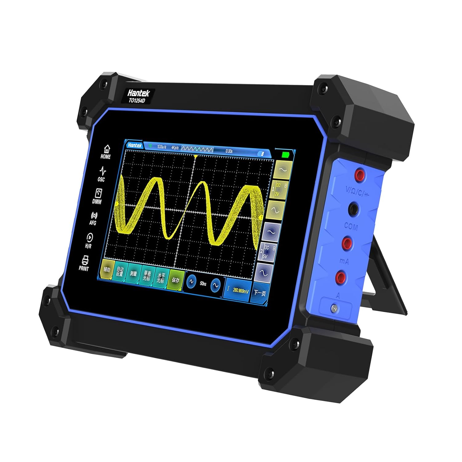 Hantek TO1254D Touch Screen Digital Oscilloscope 4 CH+1CH 1250 MHz 1GSa/s Hanheld Tablet Digital Oscilloscope +Signal Source+Multimeter