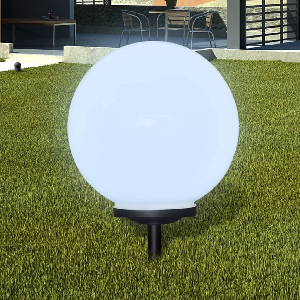 vidaXL Wegeleuchte LED 40cm mit Erdspieß Solarkugel Garten Kugelleuchte Solarleuchte Gartenleuchte Solar Gartenlampe Kugellampe Wegbeleuchtung