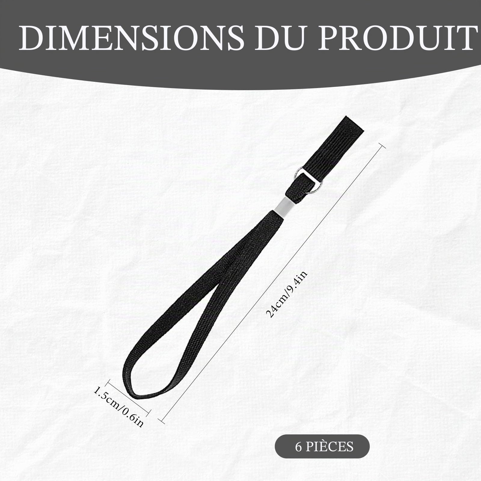 DALAETUS 6 Pièces Dragonnes pour Canne de Marche Kit, Sangles de Bâton de Marche Noires, Accessoires pour Bâtons de Marche, oucle de Poignet pour Canne pour un Meilleur Support