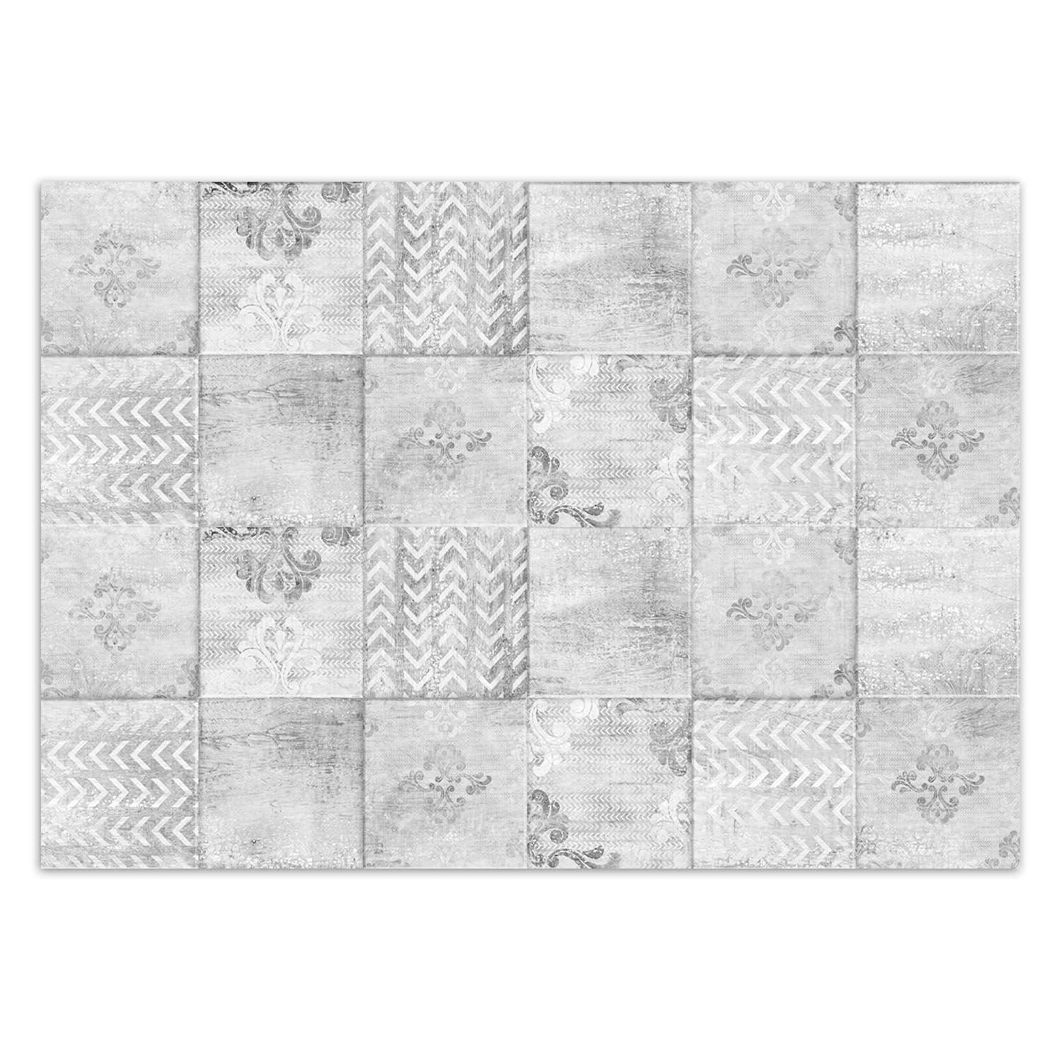 Feeby Fototapeta Na Ścianę Patchwork Strata Kafelki 250x175 cm Szary Tapeta Papierowa Do Sypialni Biura Salonu Kuchni Łazienki Zawiera Klej Montażowy Mozaika Ornament