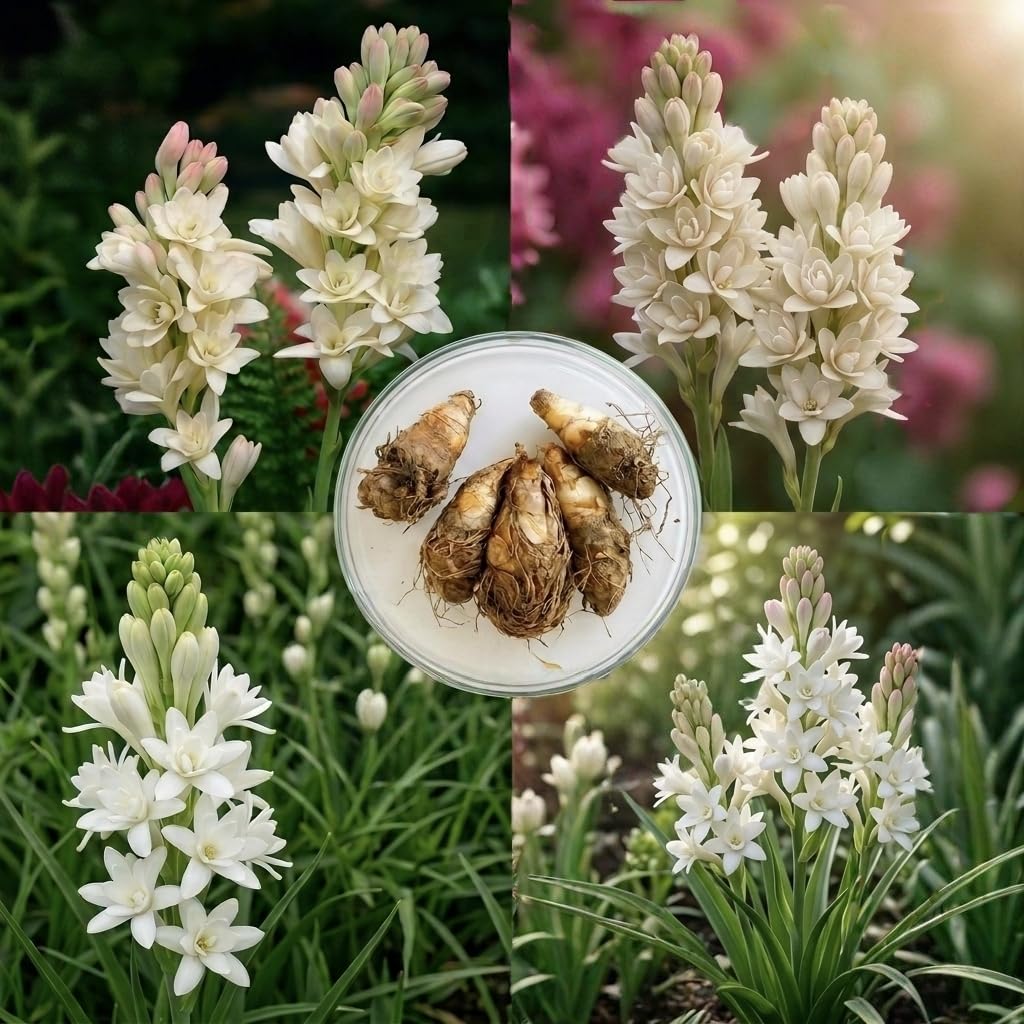 Rajnigandha Tuberose Flower Bulbs, White Night Fragrant Blooms, Pack of 10 Healthy Bulbs, Easy Grow for Balcony Terrace Home Garden-image-28