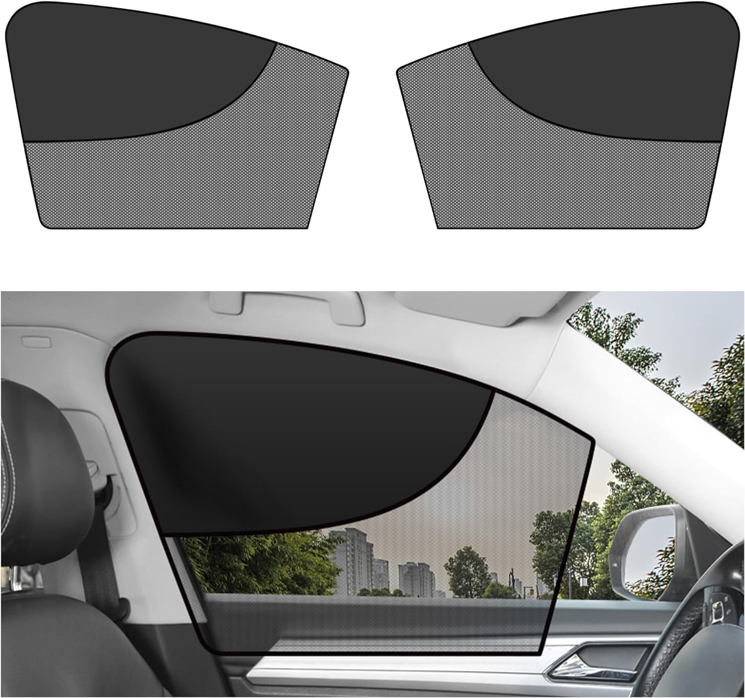 – Car Window Shades with Magnets, Double Insulated Layer Covers, for Privacy and Interiors, Camping Essentials Sun Shade Most Car, Truck, SUV (Front Window/2PCS)