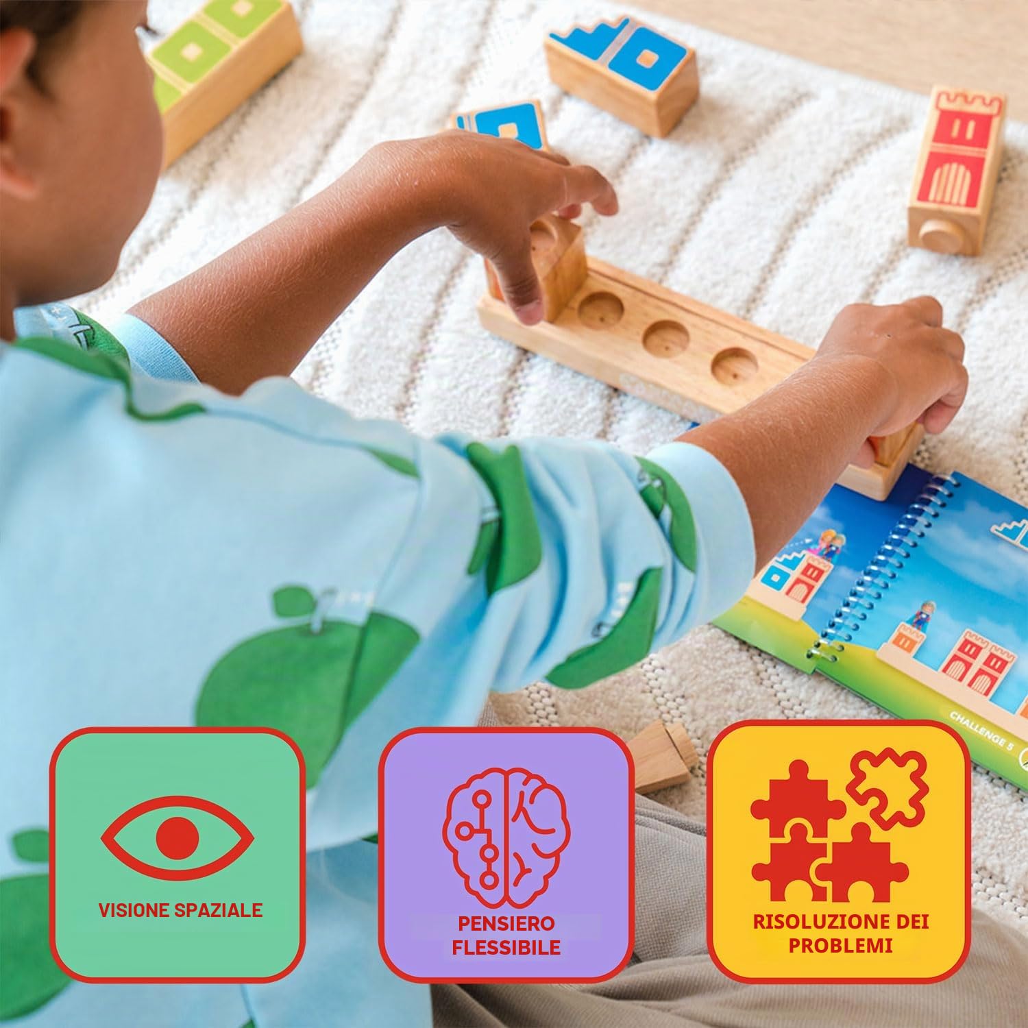 SMART GAMES SmartGames - Camelot Jr, giochi per bambini 4 anni o più, giochi di legno, giochi educativi, puzzle infantili, giocattoli per bambini, regali per bambini, 48 giri