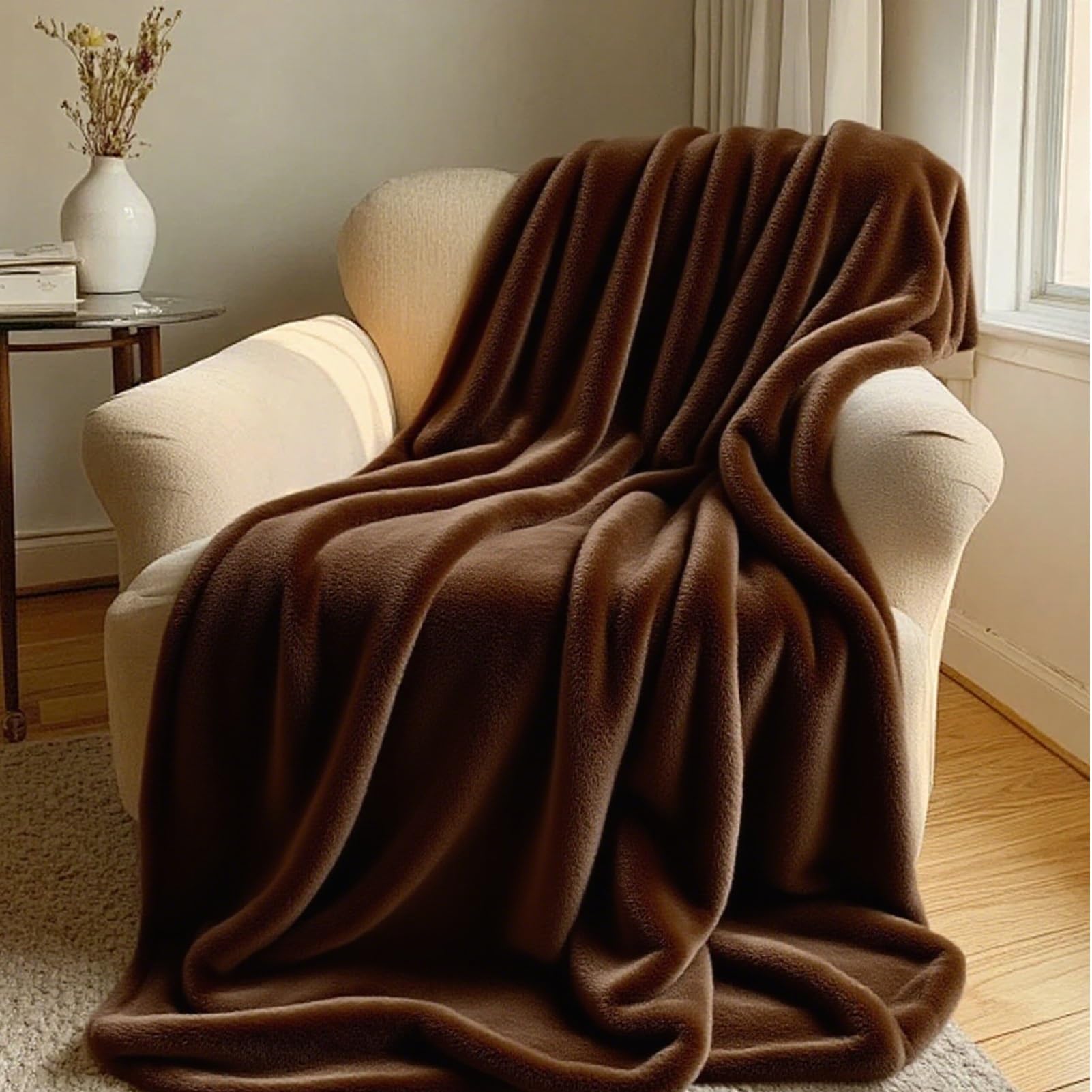 Kuscheldecke 200 x 300 cm Weich & Waschbar Kuscheldecke Fleecedecke Geeignet für Alle Jahreszeiten für Sofa Schlafzimmer, braun