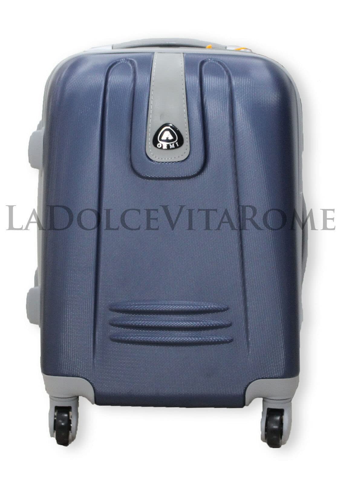 Trolley ORMI Bagaglio a Mano IDONEO RYANAIR 55x40x20 Cm. Leggero Rigido in Abs, Valigia fino a 45 Litri 10 KG con 4 Ruote (52cm, Blu)