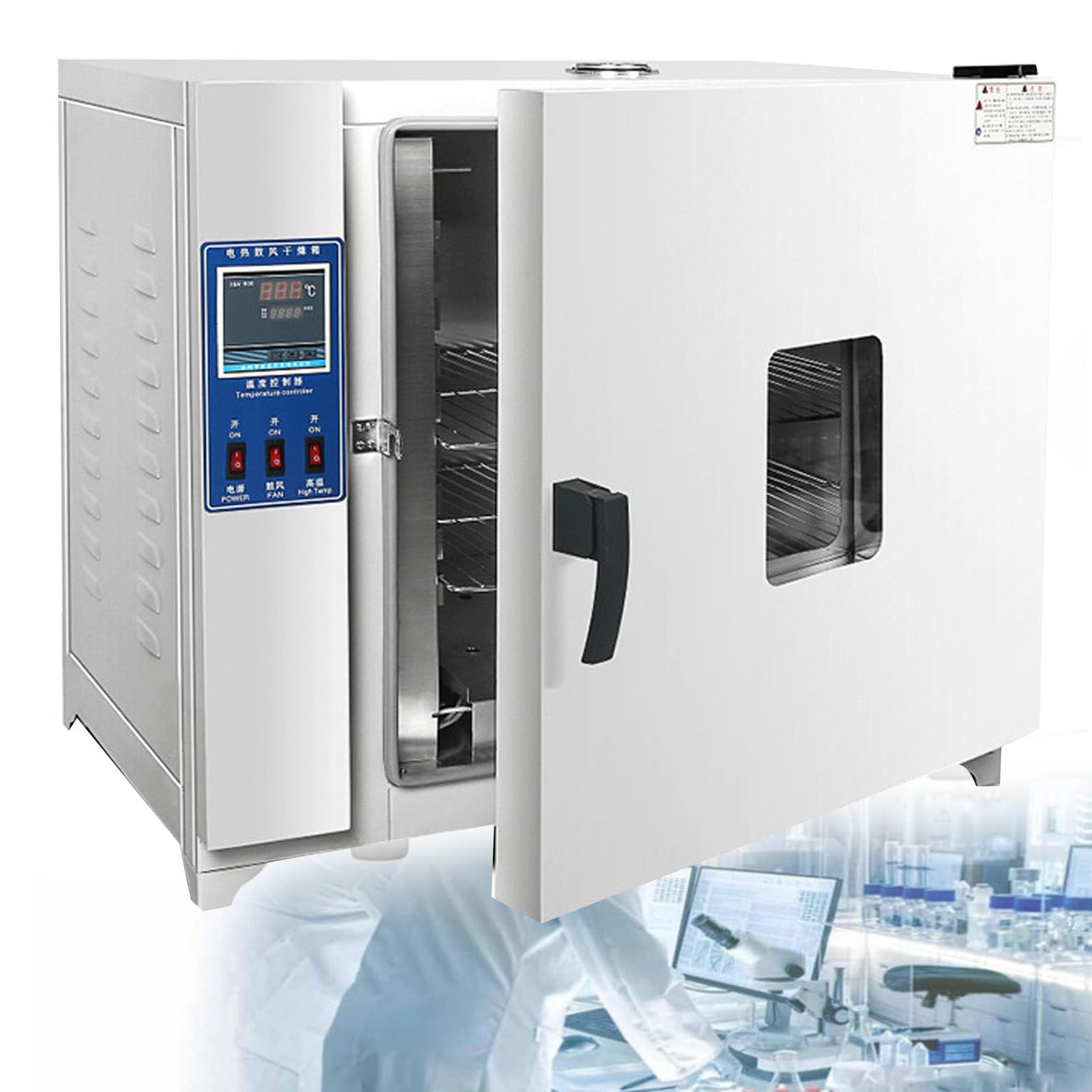 Forno digitale per asciugatura a convezione d'aria forzata Forno elettrico per asciugatura per laboratorio/industriale Forno per trattamento termico Controllo della temperatura Velocità della