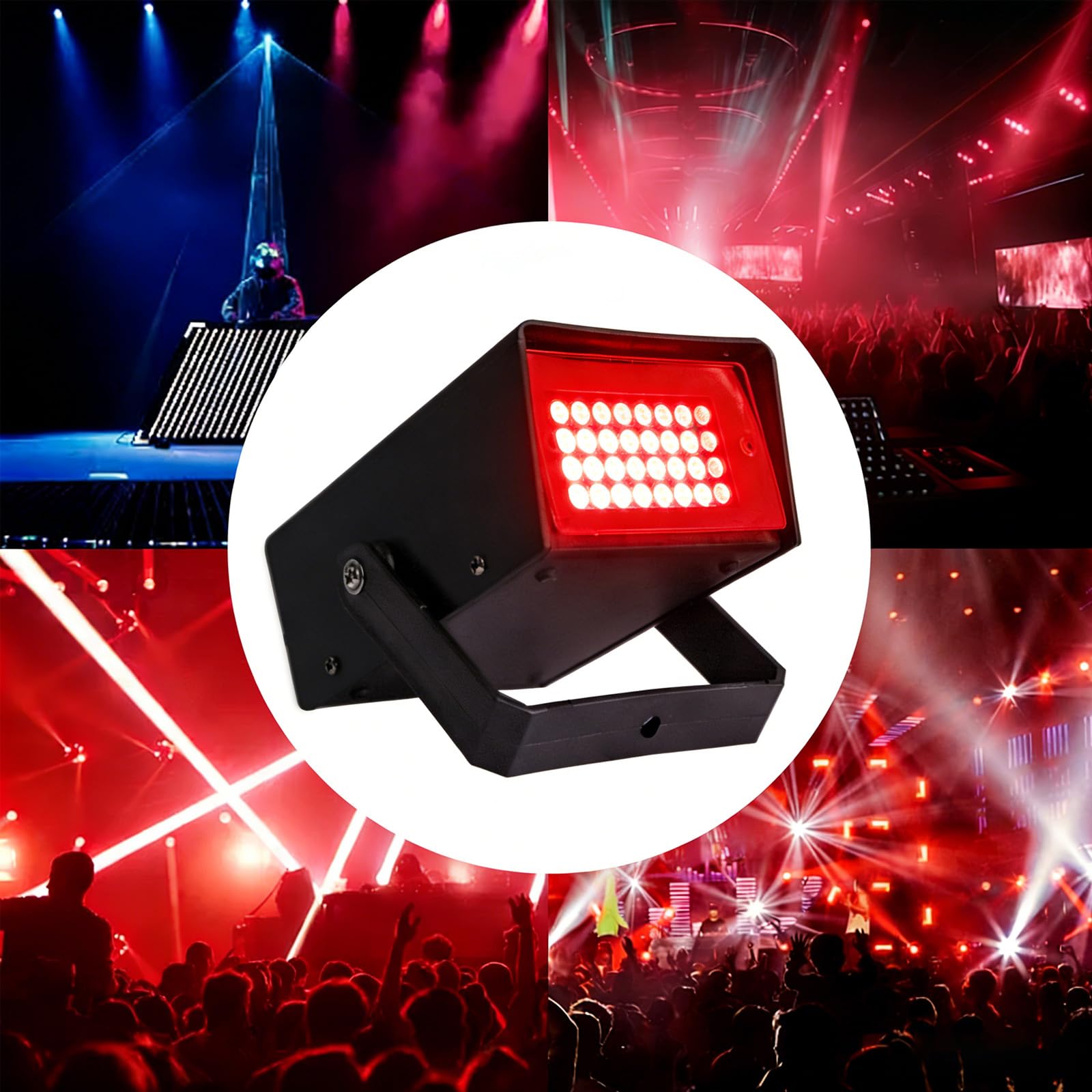 2 Pacchetti Mini Luce Stroboscopica 32 LED Lampada Stroboscopica Rossa Luci Discoteca per Casa Luce Stroboscopiche
