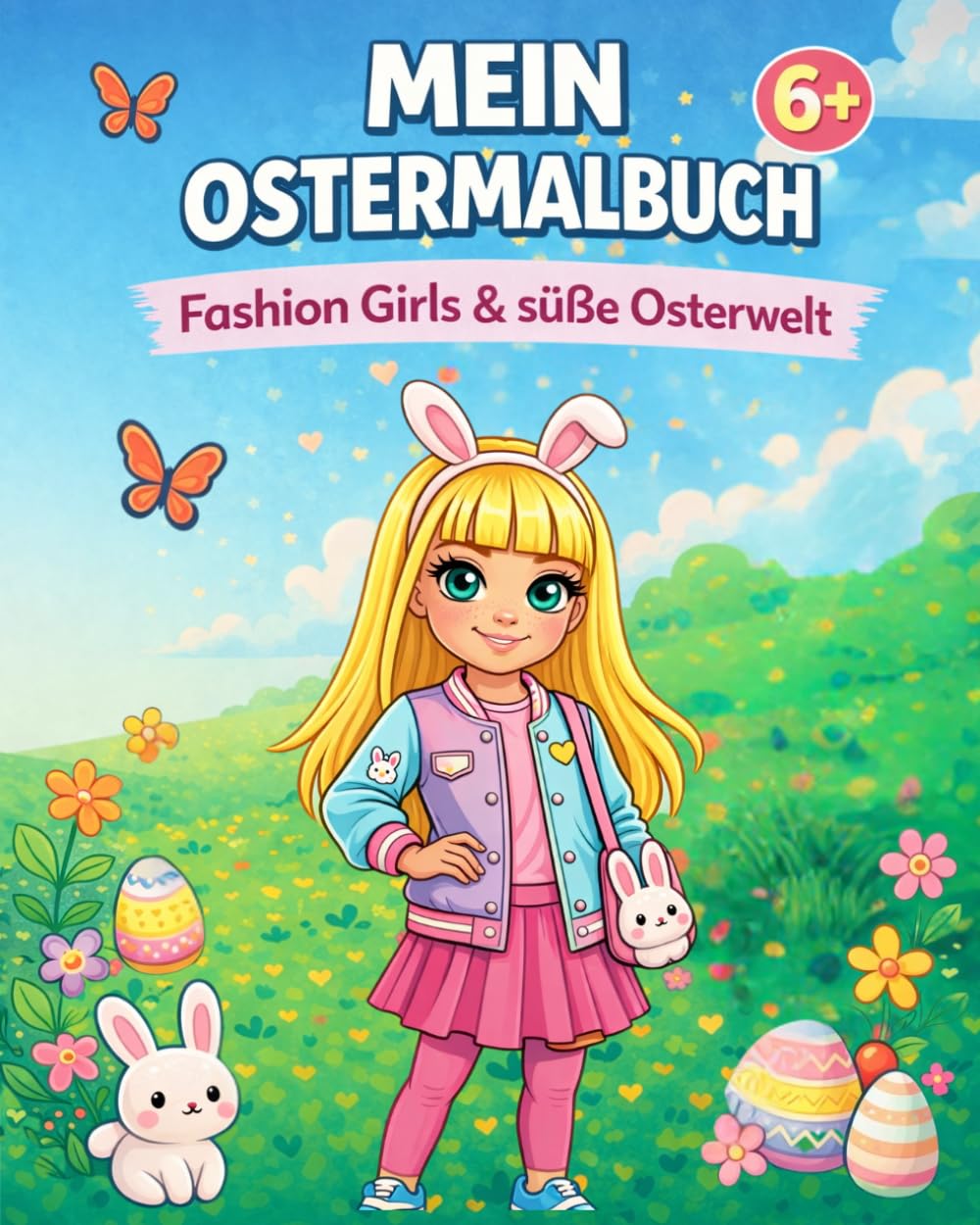 Mein Oster Malbuch für Mädchen ab 6 Jahren - Kreativer Malspaß für Kinder: perfektes Ostergeschenk - Süße Fashion Girls, Hasen & Frühlingszauber zum Ausmalen