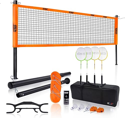 Miniatura 9 de GSE Games & Sports Expert Outdoor Yard Sports Net Game Set for Backyards, Parks, Beach, Lawn. Volleyball Set, Badminton Set OR Volleyball &