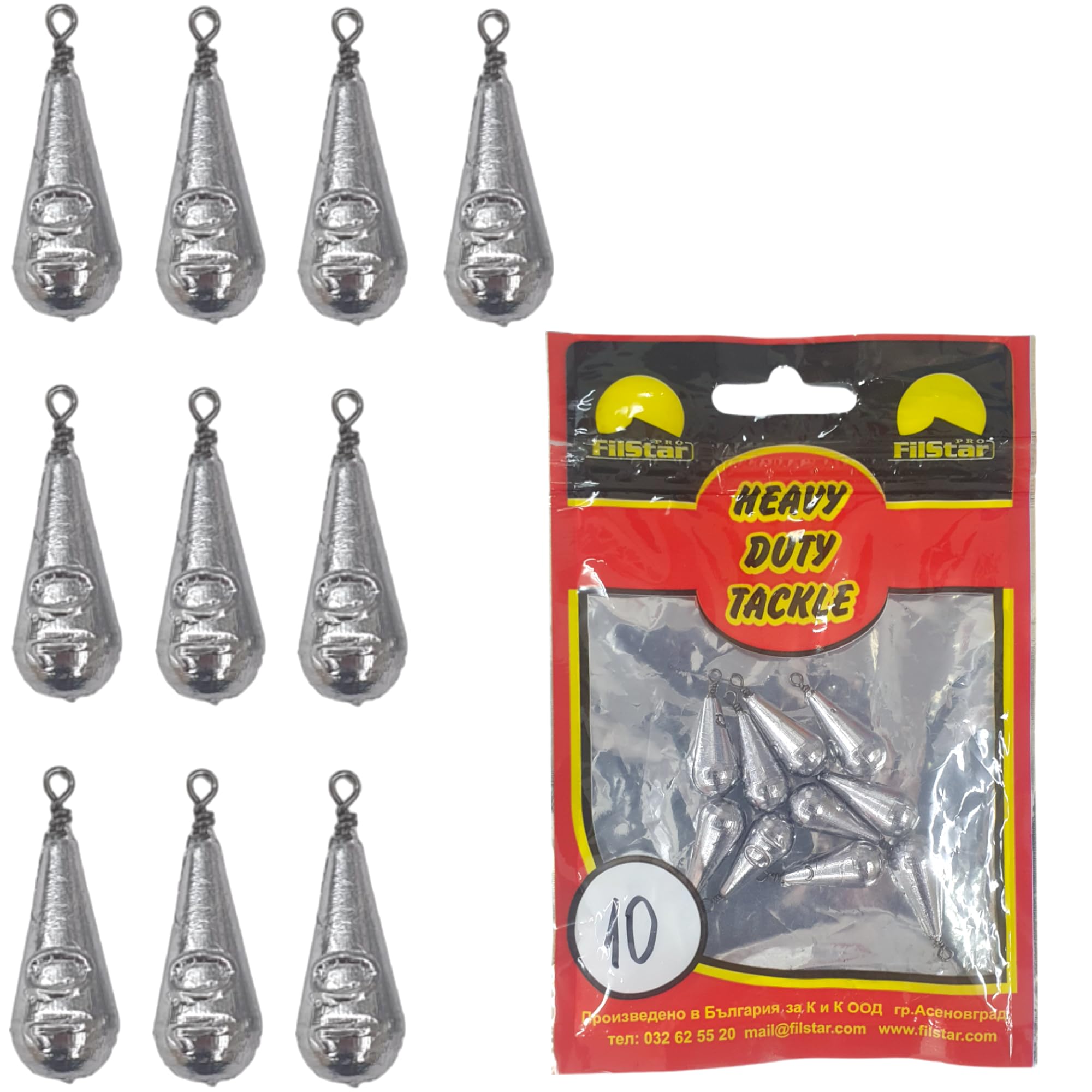 PRO FILSTAR Birnenblei Set – 10 X 10 G – Mit Wirbel, Tropfenförmig, Korrosionsbeständig – Für Grundangeln, Karpfen, Meer & See PRO FILSTAR Birnenblei Set – 10 X 10 G – Mit Wirbel, Tropfenförmig, Korrosionsbeständig – Für Grundangeln, Karpfen, Meer & See