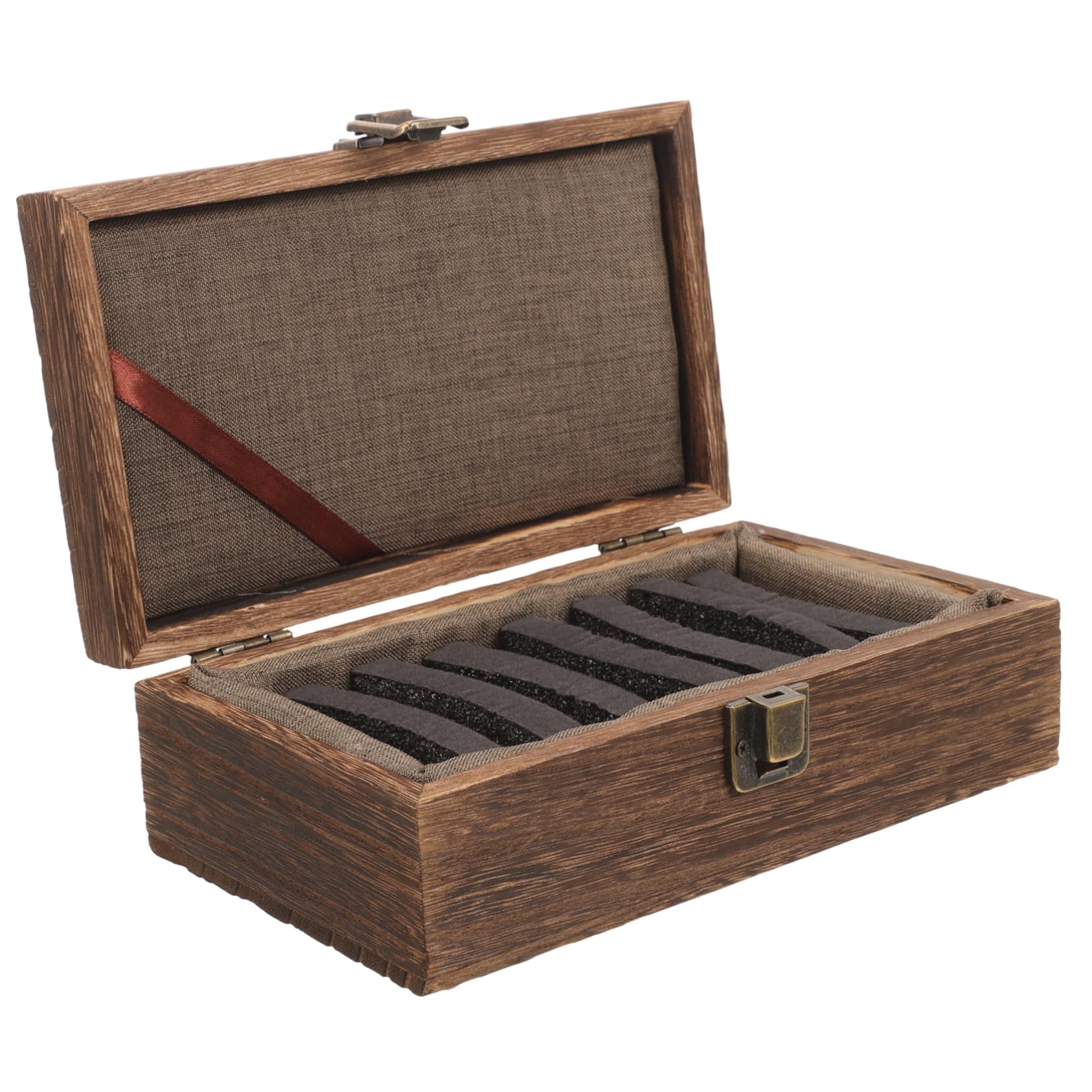 Wooden Seal Storage Box with Compartments