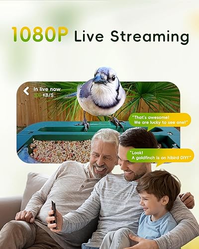 Miniatura 4 de Hibird - Comedero inteligente para pájaros 4K HD con cámara, 2.4G5G WiFi dual inalámbrico al aire libre, captura de video de aves de mayor