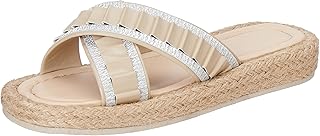 شبشب مريح من القش بنعل إسفيني 2 سم وحزامين من البولي يوريثان مخطط ماسي، موديل بيج ، مقاس الاتحاد الأوروبي 40