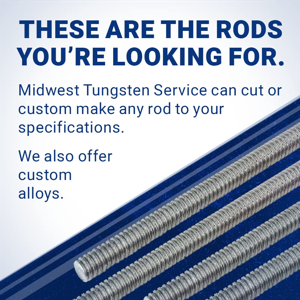 Molybdenum Rod - 36 Length (1/4 inch Diameter - 20 Threads per inch) for Industrial Use - Durable and Corrosion-Resistant Material