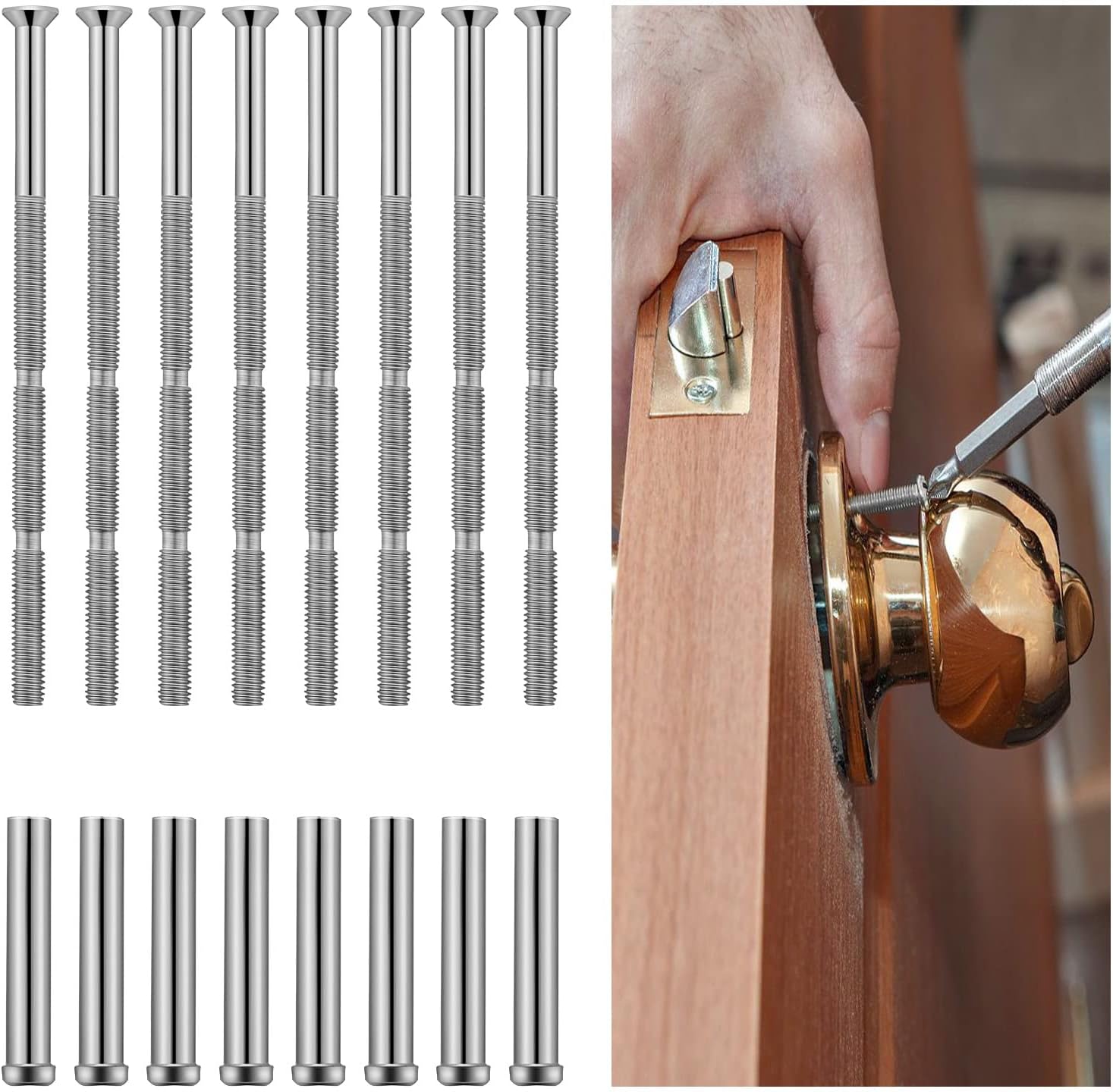 Thinp 8 Sets Door Handle Screws, M3 Grub Screws for Door Handles Door Handle Fixing Screws