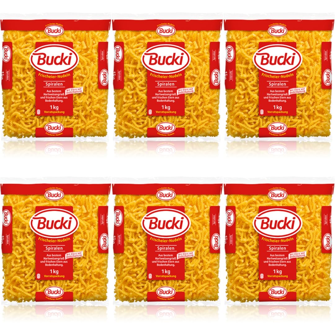 Bucki Spiralen pasta nudeln 1000 gramm x 6 Stück
