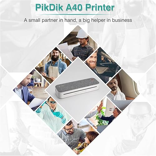 Vista 3 de Thermal Label Printer, A4 Mini Wireless Printers, Bluetooth Shipping Label Printer Compatible with Android and iOS Phone Support 2''3''4'' inches