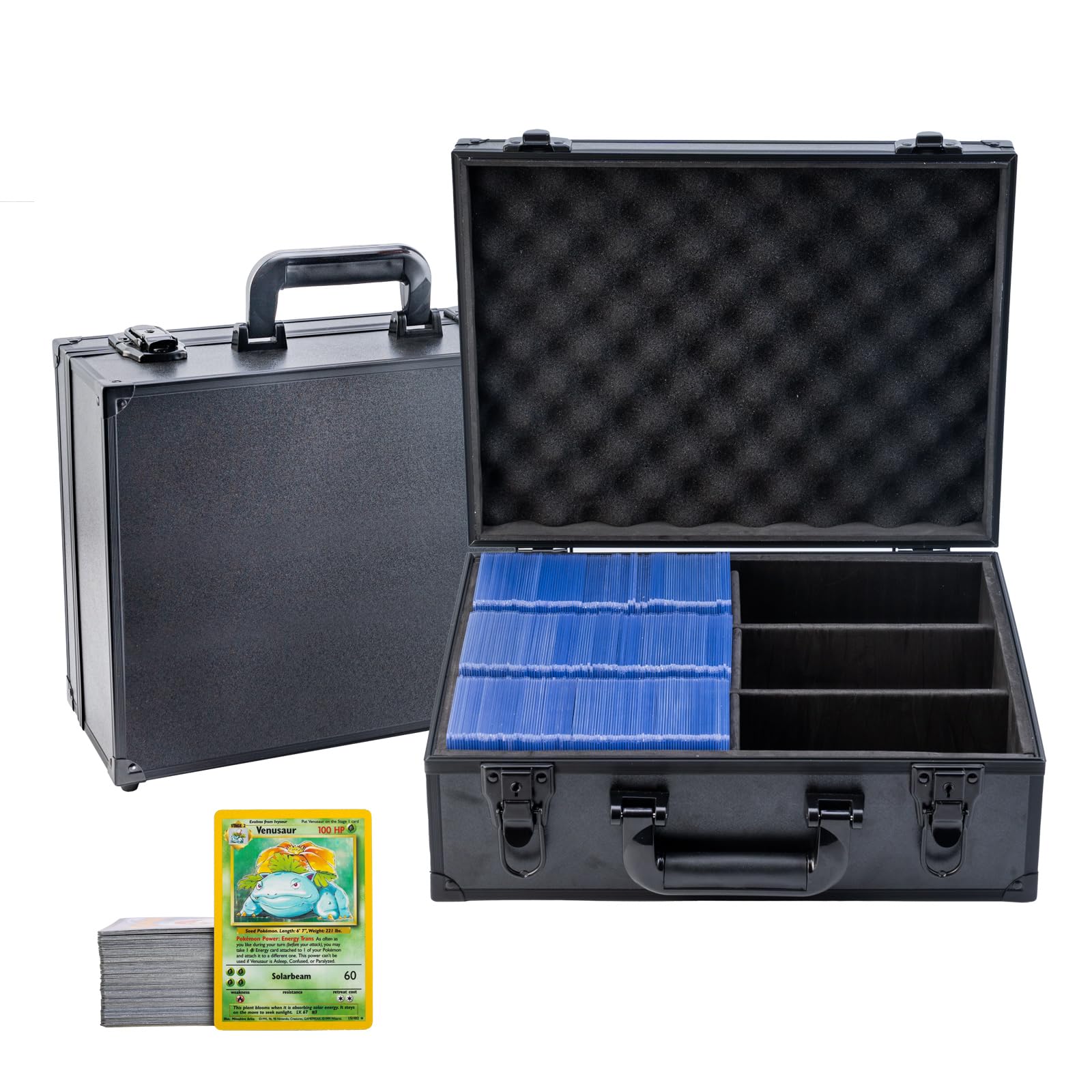 Toploader Storage Box,Sports Card Case for 600+ 3" X 4" 35pt Rigid Cards,Toploader Storage Case with Dividers,Waterproof, Non-Slip,Trading Card Case Sports Card Storage Box with Key Lock