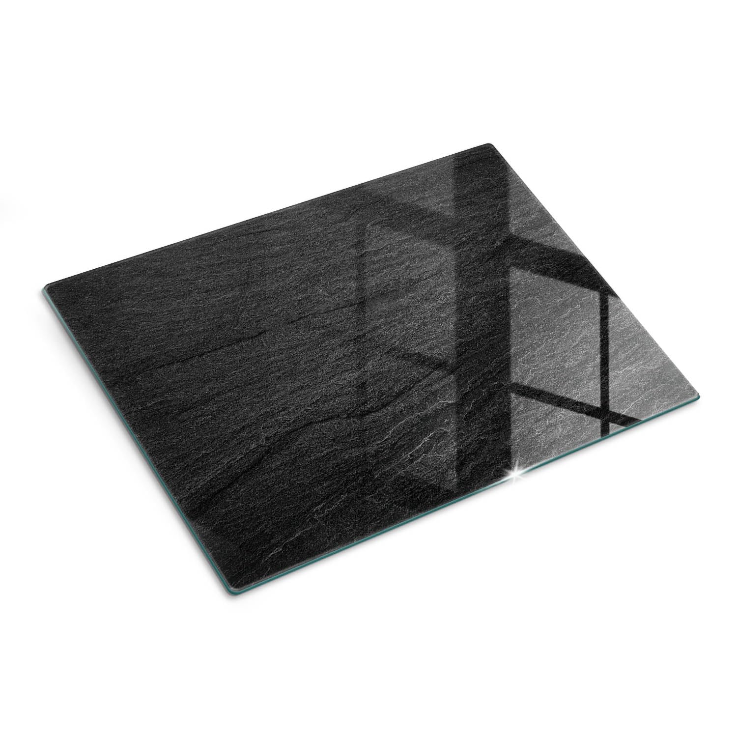 Planche à découper en verre trempé 40x30 cm Pierre de granit noir