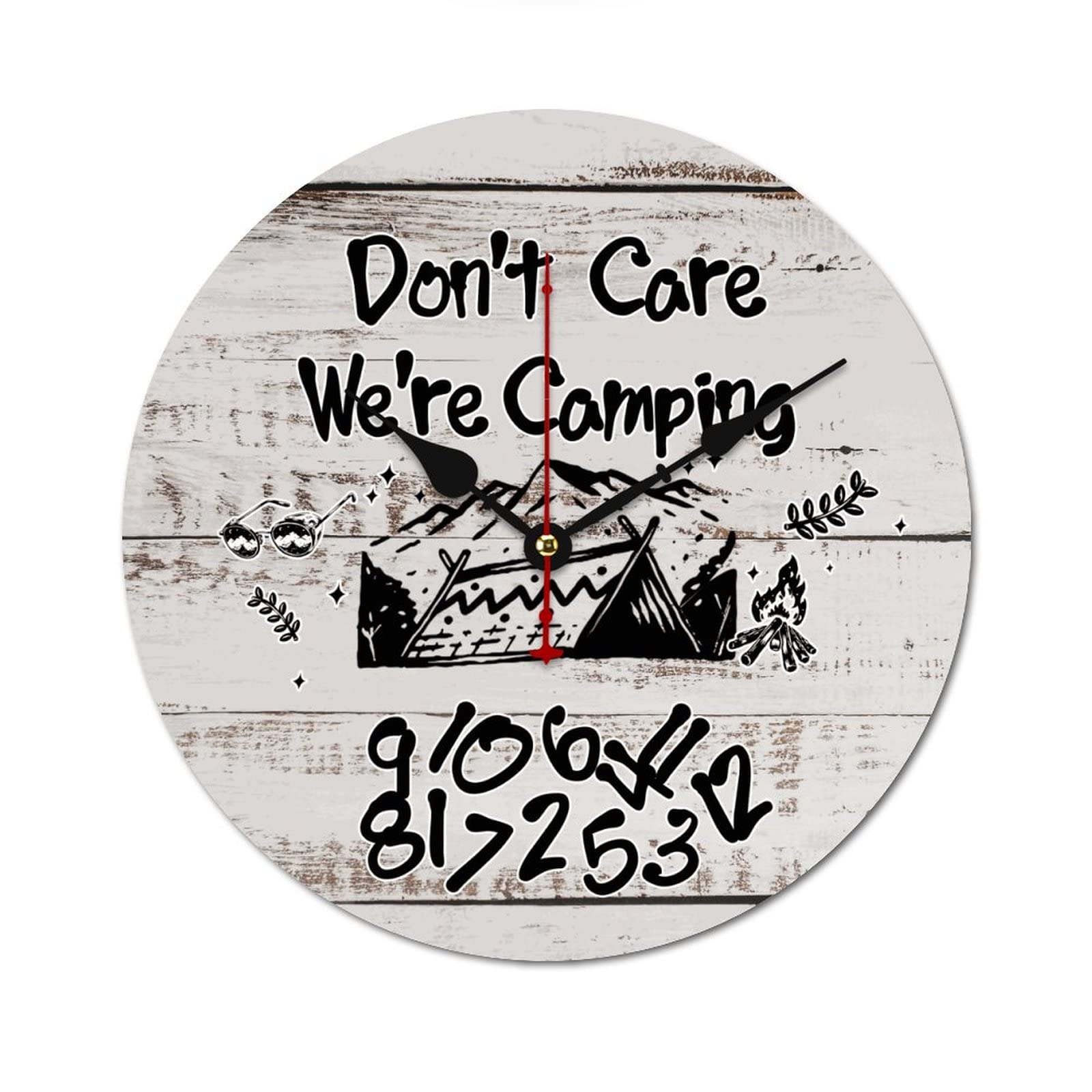 Décoration pour campeurs : horloge murale vintage et rétro grand format pour maison et van