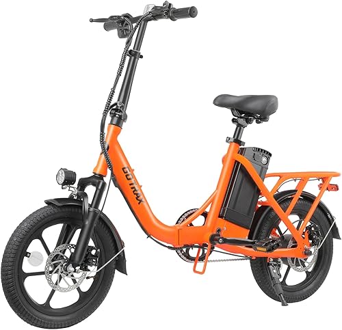 Vista 10 de Gotrax Bicicleta Eléctrica Plegable de 16", Alcance Máximo de 28 Millas (Asistencia de Pedal) y Velocidad de 15.5 Mph Impulsada por Pico de 500W