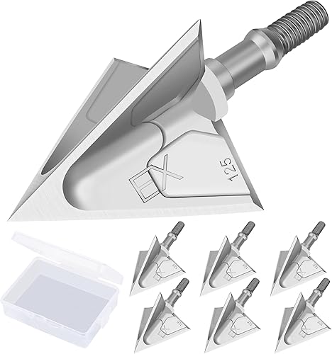 Vista 11 de Hunting Broadheads with 3 Fixed Blade 100 Grain Screw-in Archery Broadheads Compatible with Crossbows,Recurve and Compound Bows plateado,Negro