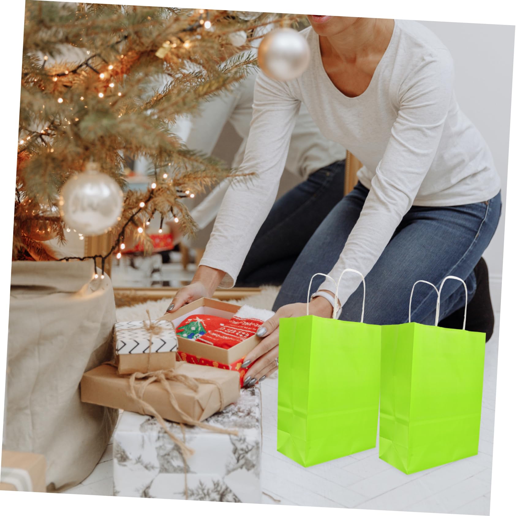 Homoyoyo 24 Piezas Bolsas de Obsequio de Papel Bolsas de Papel Pequeñas con Asas para Fiestas de Cumpleaños Contenedor de Dulces Regalos de Fiesta