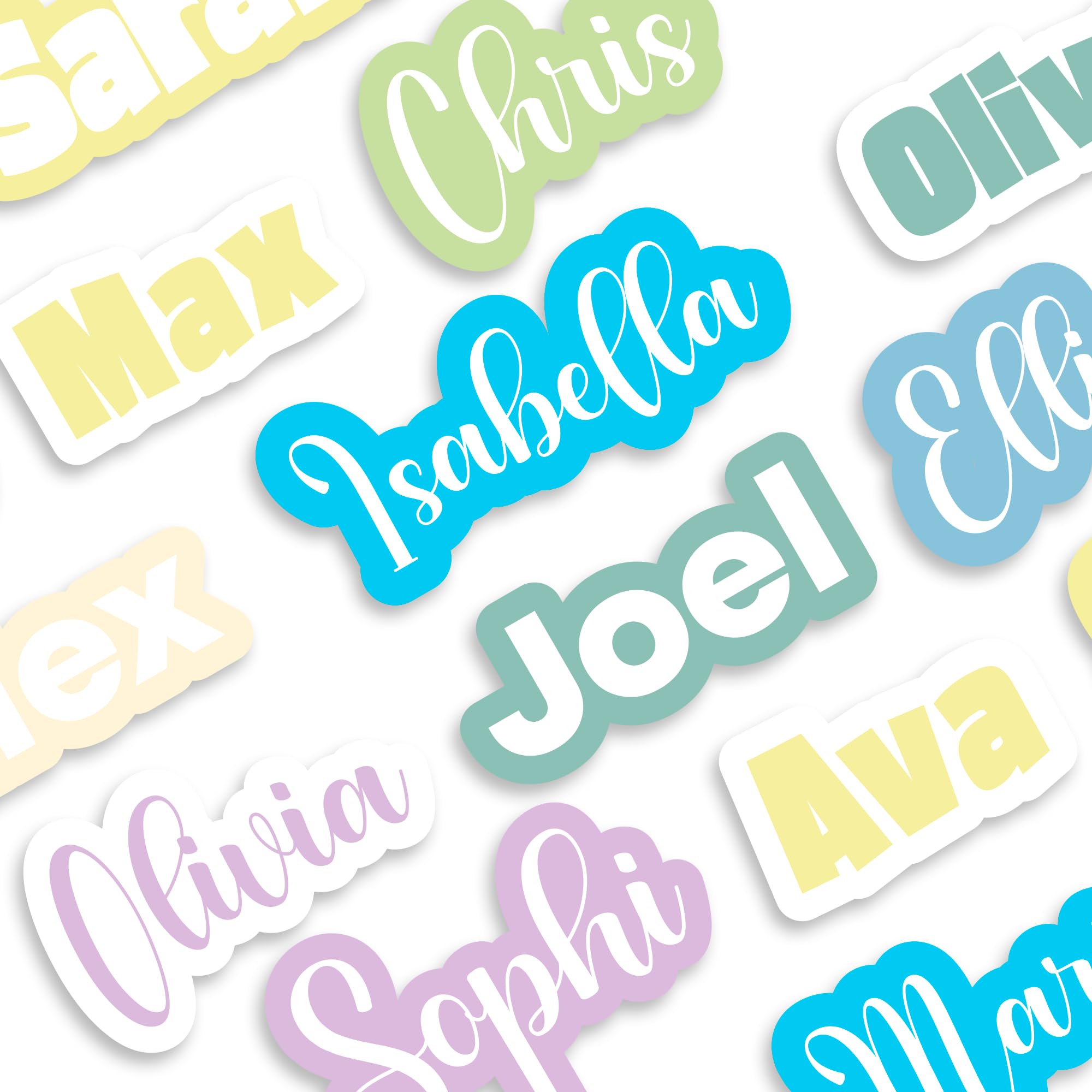 Custom Waterproof Sticker with Name | Custom Vinyl Name Stickers for Water Bottles, Laptops, Bumper Cars & Windows | Personalized Name Stickers with